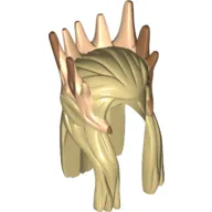 Hair and Crown, Long, Medium Nougat Crown Spikes and Light Nougat Elf Ears Print