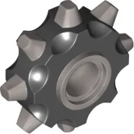 Minifig Collar RIP Tire with Flat Silver Spikes Pattern