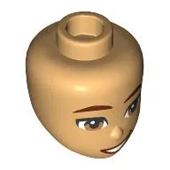 Minidoll Head with Dark Red Eyebrows, Lips, Brown Eyes print