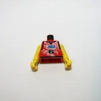 Torso Basketball Jersey, NBA Logo and '6' Print, Long One Piece Arms Yellow (NBA)