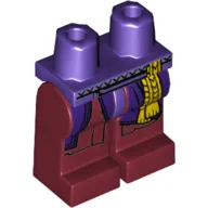 Hips and Dark Red Legs with Dark Purple Robe Tails, Yellow Tassel and Sash Print