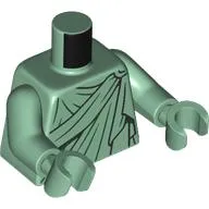 Torso, Dark Green Togo print, Sand Green Arms and Hands