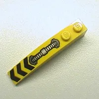 Brick Curved 6 x 1 with Hydraulic Hose and Black Chevrons Print