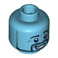 Minifig Head Genie, Eyebrows and Facial Hair, Open Smile Print [Blocked Open Stud]