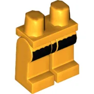 Hips and Bright Light Orange Legs with Black Thick Stripe Print