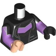 Torso, Medium Lavender Armor print, Odd Dual Molded Arms, Black Sleeves Pattern, Medium Lavender Arms, Right Light Nougat Hand, Left Black Hand