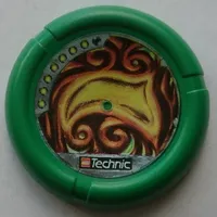 Large Figure Throwing Disk, Amazon / Jungle, 7 Pips, Glowing Swirled Wood Print