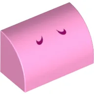 Brick Curved 1 x 2 x 1 No Studs with Dark Pink Lines (Yoshi Nostrils) Print