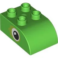 Duplo Brick 2 x 3 with Curved Top, Eyes Print