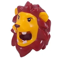 Costume / Mask, Lion with Dark Red Mane, Black Eyes, White Fangs print
