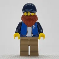 Man, Dark Azure Jacket, Dark Tan Legs, Dark Blue Hat, Dark Orange Beard