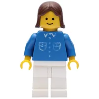 Blue Torso, White Legs, Brown Hair