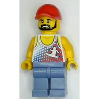 White Torso, Sand Blue Legs, Red Cap