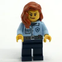 Police Officer - Bright Light Blue Torso, Dark Blue Legs, Dark Orange Hair
