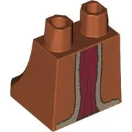 Hips and Legs Under Dress/Robe with Dark Tan Fur, Dark Red Underdress print