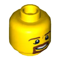 Minifig Head, Brown Beard and Eyebrows, Goatee, Pupils, Teeth Print