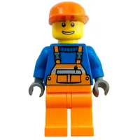 Blue Torso, Orange Overall, Orange Cap