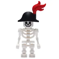 Skeleton, Standard Face, Bicorne Hat with Red Plume
