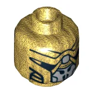 Minifig Head Chitauri, Black and Light Bluish Gray Mask Print