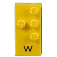 Braille Brick 2 x 4 with 4 Studs ⠺ and 'W' Print