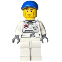 Astronaut, White, Blue Cap, Cheek Lines