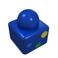 Primo Brick 1 x 1 x 1 with Three Dots Blue, Green, Yellow print