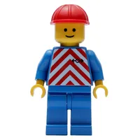 Train Worker - Red/White Shirt, Blue Legs, Red Helmet