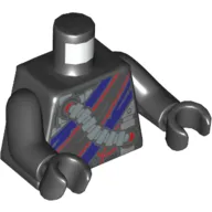 Torso Nindroid Armour with Red and Dark Purple Trim Print, Black Arms and Hands