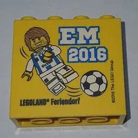 Brick 2 x 4 x 3 with 'LEGOLAND Feriendorf EM 2016' Print