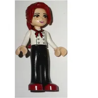 Mia - White Chef Jacket, Black Pants