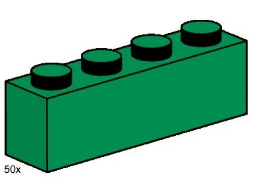 1 x 4 Dark Green Bricks