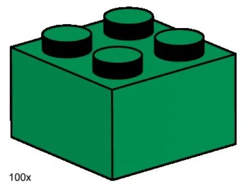 2 x 2 Dark Green Bricks