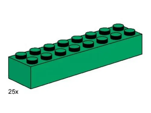 2 x 8 Dark Green Bricks