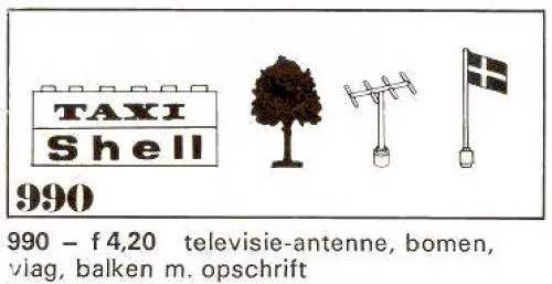 Trees and Signs (1969 version with old style trees and 3 bricks)